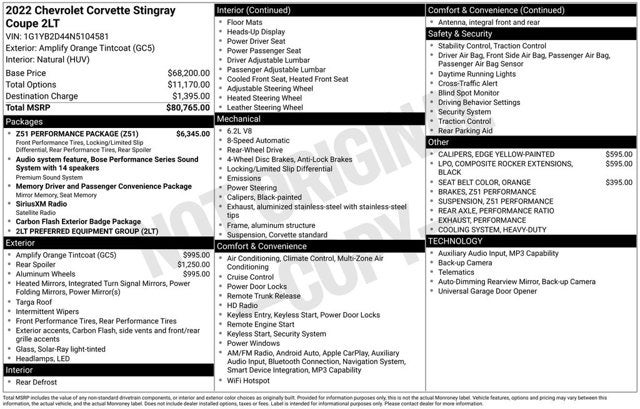 2022 Chevrolet Corvette 2LT