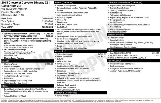 2015 Chevrolet Corvette Z51 2LT