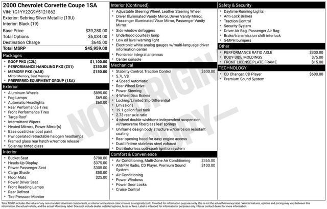 2000 Chevrolet Corvette Base