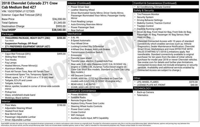 2018 Chevrolet Colorado 4WD Z71