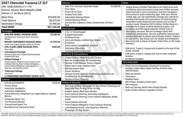 2027 Chevrolet Traverse AWD LT