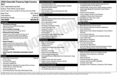 2026 Chevrolet Traverse AWD High Country