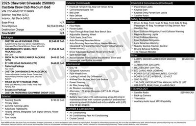 2026 Chevrolet Silverado 2500HD 4WD Crew Cab 159" Custom