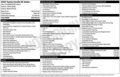 2022 Toyota Corolla SE