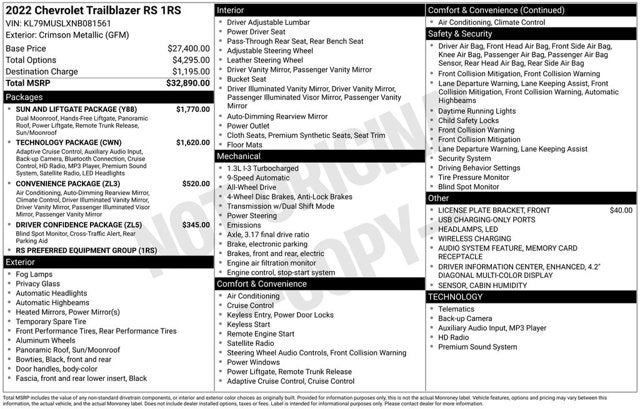 2022 Chevrolet Trailblazer RS