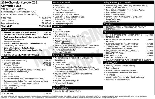 2026 Chevrolet Corvette 3LZ