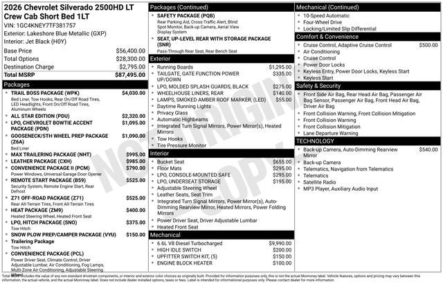 2026 Chevrolet Silverado 2500HD LT