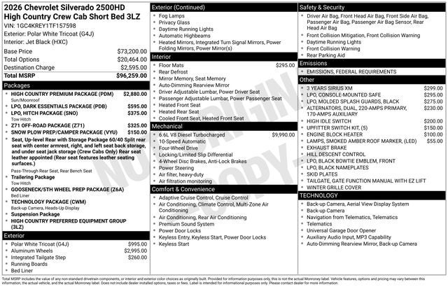 2026 Chevrolet Silverado 2500HD High Country