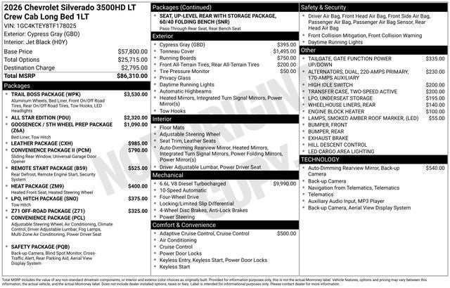 2026 Chevrolet Silverado 3500HD LT