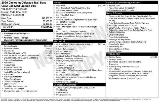 2026 Chevrolet Colorado 4WD Trail Boss