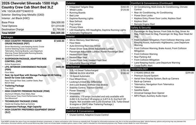 2026 Chevrolet Silverado 1500 High Country