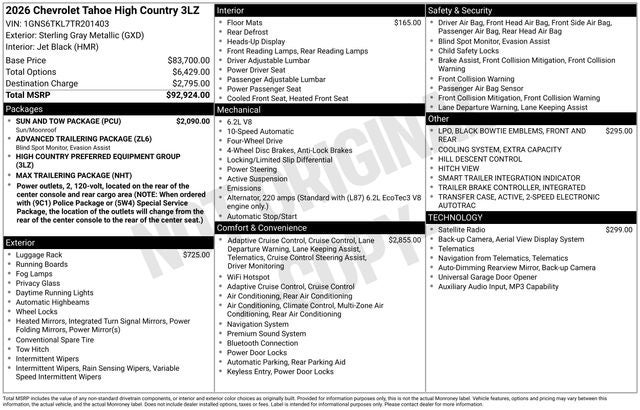 2026 Chevrolet Tahoe High Country