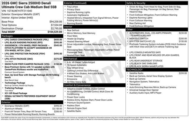 2026 GMC Sierra 2500HD Denali Ultimate