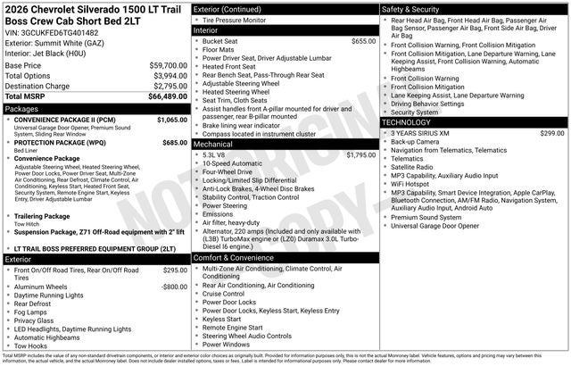 2026 Chevrolet Silverado 1500 LT Trail Boss