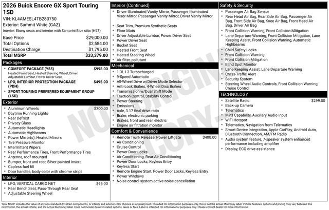 2026 Buick Encore GX Sport Touring
