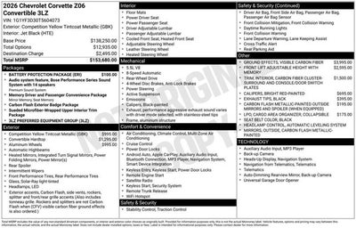 2026 Chevrolet Corvette 3LZ
