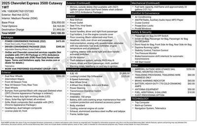 2025 Chevrolet Express Commercial Cutaway Work Van