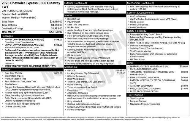 2025 Chevrolet Express Commercial Cutaway Work Van
