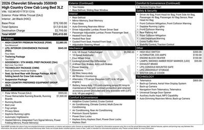 2026 Chevrolet Silverado 3500HD High Country