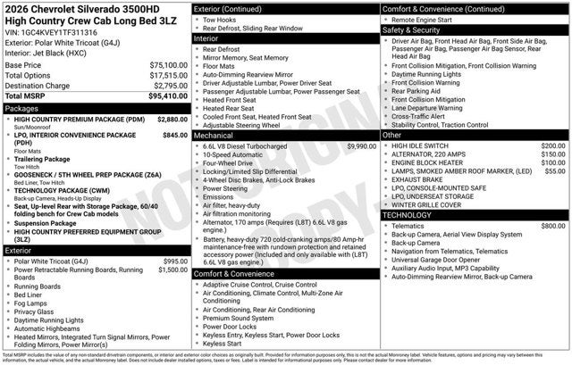 2026 Chevrolet Silverado 3500HD High Country