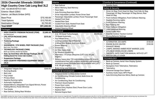 2026 Chevrolet Silverado 3500HD High Country