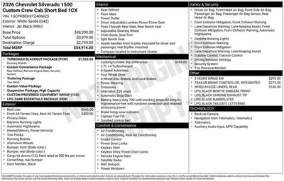 2026 Chevrolet Silverado 1500 4WD Crew Cab 147" Custom