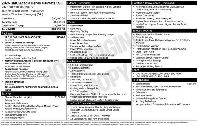 2026 GMC Acadia AWD Denali Ultimate
