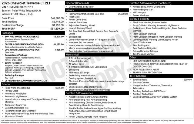 2026 Chevrolet Traverse AWD LT