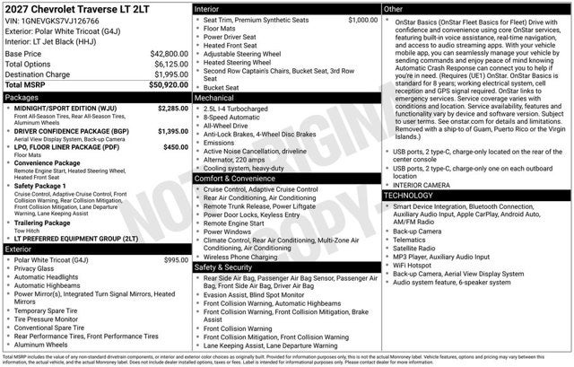 2027 Chevrolet Traverse AWD LT