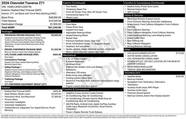 2026 Chevrolet Traverse AWD Z71