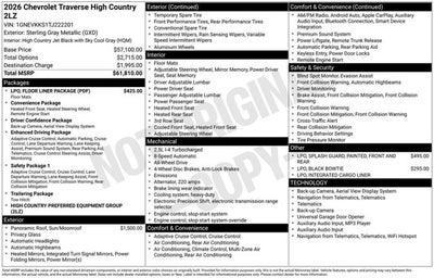 2026 Chevrolet Traverse AWD High Country