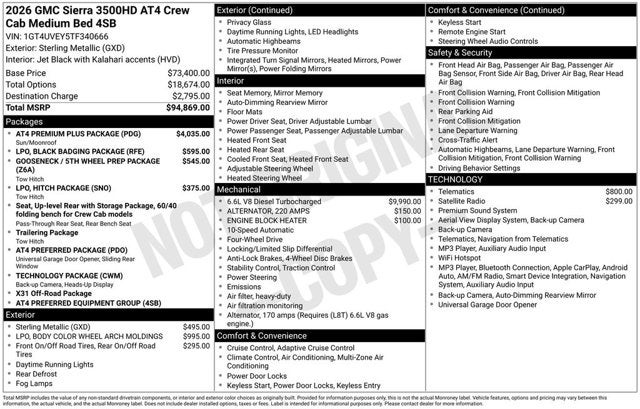 2026 GMC Sierra 3500HD AT4