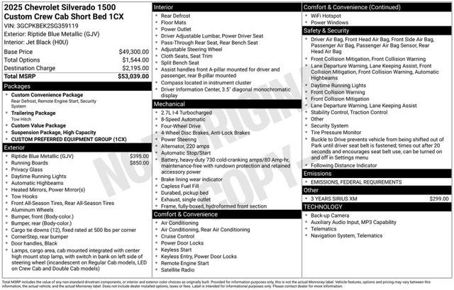 2025 Chevrolet Silverado 1500 4WD Crew Cab 147" Custom