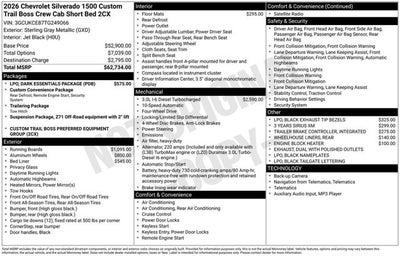 2026 Chevrolet Silverado 1500 Custom Trail Boss