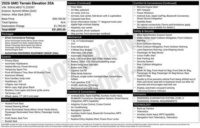 2026 GMC Terrain FWD Elevation