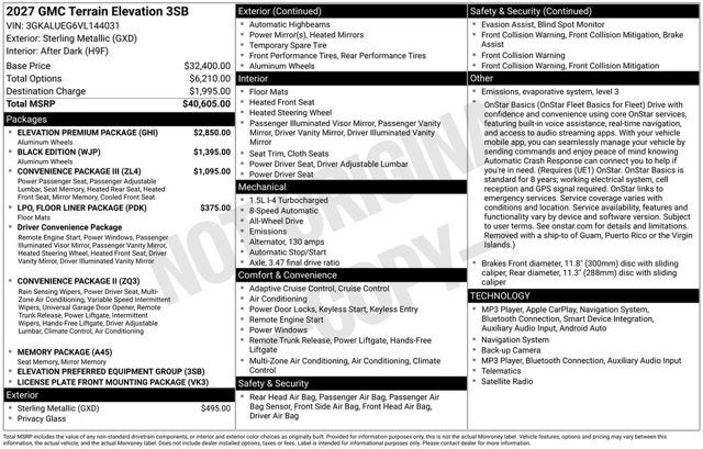2027 GMC Terrain AWD Elevation
