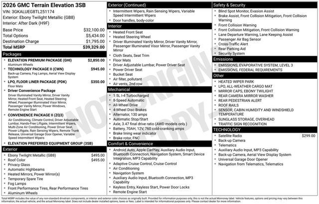 2026 GMC Terrain AWD Elevation
