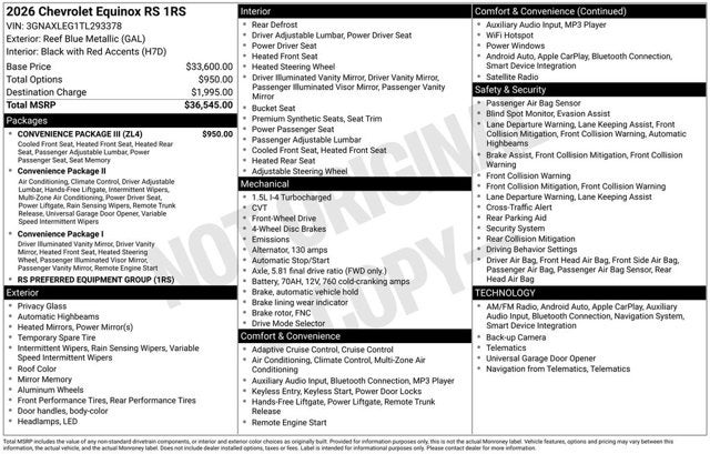 2026 Chevrolet Equinox FWD RS
