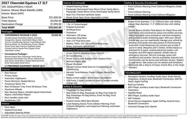 2027 Chevrolet Equinox AWD LT