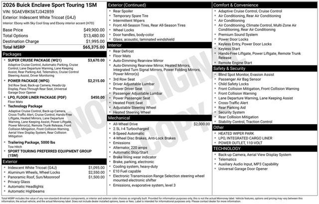 2026 Buick Enclave Sport Touring