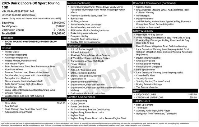 2026 Buick Encore GX Sport Touring
