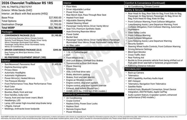 2026 Chevrolet Trailblazer RS