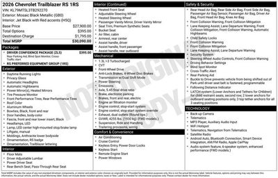 2026 Chevrolet Trailblazer RS
