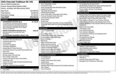 2026 Chevrolet Trailblazer RS